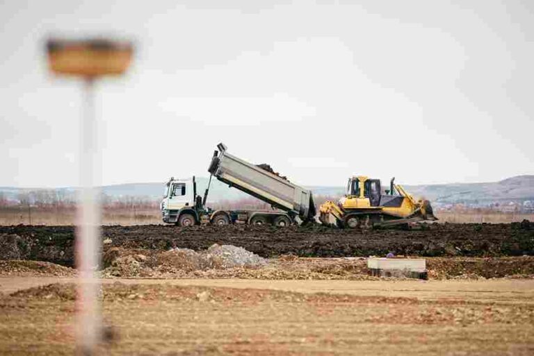 highway construction dump truck