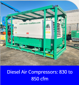 Diesel Air Compressor 830–850 CFM: 